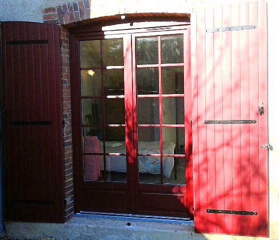 Porte-fenêtre PVC en Rouge 3004